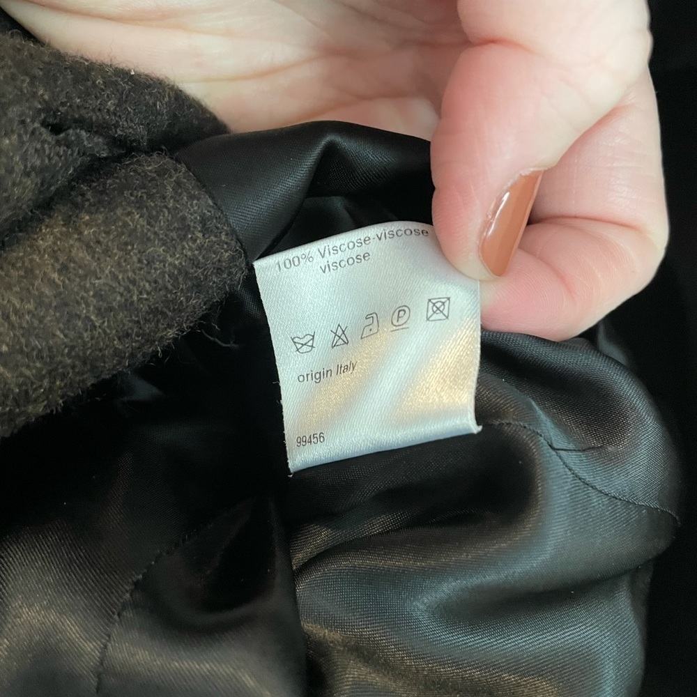 AKRIS PUNTO Wool Angora blend Brown Double Breasted Coat size 4 - Picture 9 of 15